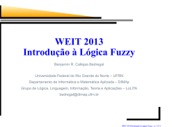 WEIT 2013 Introdu&ccedil;&atilde;o &agrave; L&oacute;gica Fuzzy