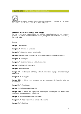Decreto-Lei n.&deg; 163/2006 de 8 de Agosto