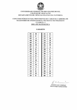 Gabarito e Prova