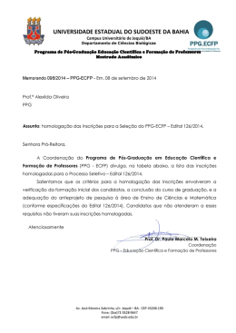 Homologa&ccedil;&atilde;o das inscri&ccedil;&otilde;es