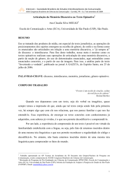 Articula&ccedil;&atilde;o da Mem&oacute;ria Discursiva no Texto Opinativo