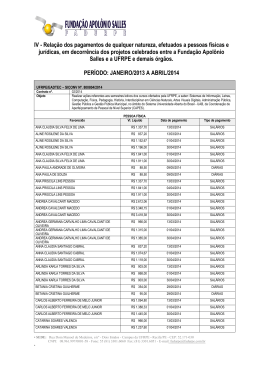 IV - Rela&ccedil;&atilde;o dos pagamentos de qualquer natureza