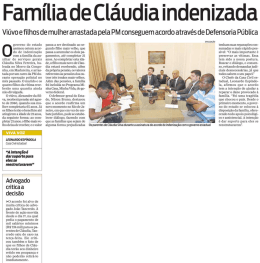 Família de Cláudia indenizada