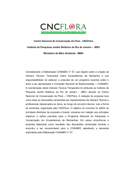 Proposta do Programa Nacional de Conservação e Pesquisa