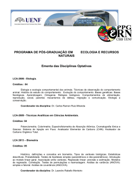 PROGRAMA DE P&Oacute;S-GRADUA&Ccedil;&Atilde;O EM ECOLOGIA E