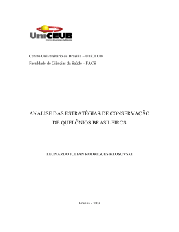 Quanto aos projetos de conservação de quelônios e