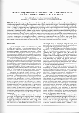 a cria&ccedil;&atilde;o de quelonios em cativeiro como alternativa de uso