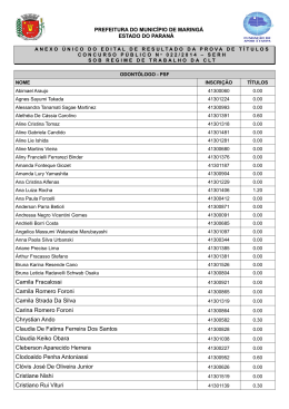 Anexo &Uacute;nico do Edital de Resultado da Prova de T&iacute;tulos