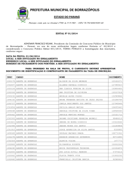 PREFEITURA MUNICIPAL DE BORRAZ&Oacute;POLIS