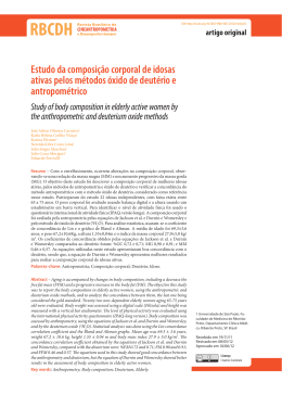 Estudo da composi&ccedil;&atilde;o corporal de idosas ativas pelos