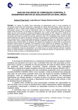 AN&Aacute;LISE DOS N&Iacute;VEIS DE COMPOSI&Ccedil;&Atilde;O CORPORAL E
