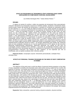 Efeito de programas de treinamento f&iacute;sico personalizado sobre