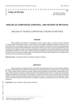 An&aacute;lise da composi&ccedil;&atilde;o corporal: uma revis&atilde;o de m&eacute;todos