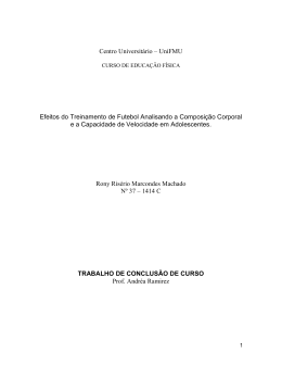 Centro Universitário – UniFMU Efeitos do Treinamento de Futebol