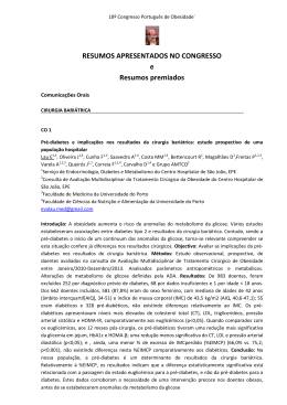 Resumos 18&ordm; Congresso Portugu&ecirc;s de Obesidade