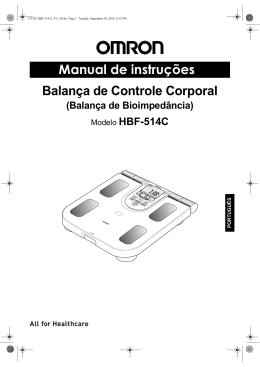 Manual de instruções Balança de Controle Corporal