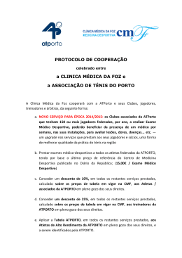 condições protocoladas - Associação de Ténis do Porto