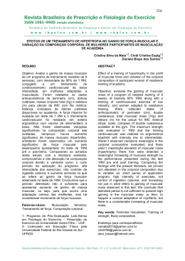 Revista Brasileira de Prescri&ccedil;&atilde;o e Fisiologia do Exerc&iacute;cio