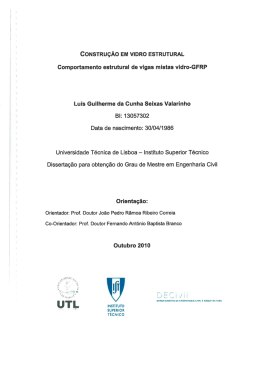 Luís Seixas Valarinho [IST]. Construção em Vidro Estrutural