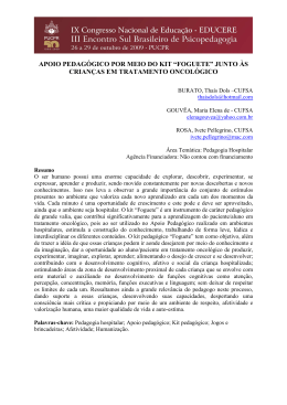 apoio pedag&oacute;gico por meio do kit &ldquo;foguete&rdquo; junto &agrave;s