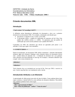 Introdu&ccedil;&atilde;o a XML