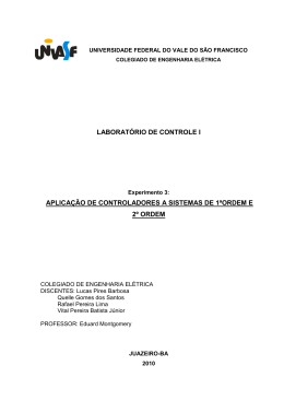 Pr&aacute;tica 3 do Laborat&oacute;rio de Controle I