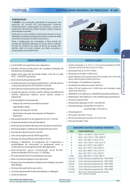 Folheto N1200 Português - NOVUS Produtos Eletrônicos