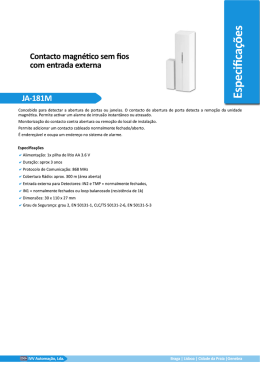Contacto magnético sem ﬁos com entrada externa