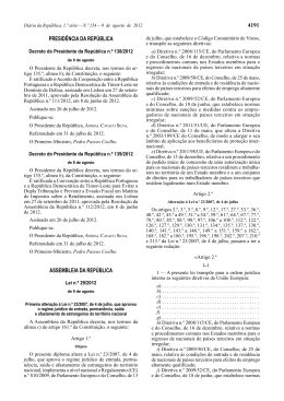Lei n.&ordm; 29/2012, de 9 de Agosto