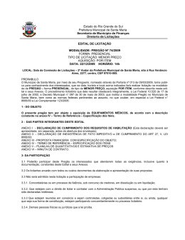 EDITAL DE PREG&Atilde;O - Prefeitura Municipal de Santa Maria