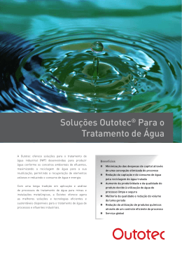 Soluções Outotec® Para o Tratamento de Água