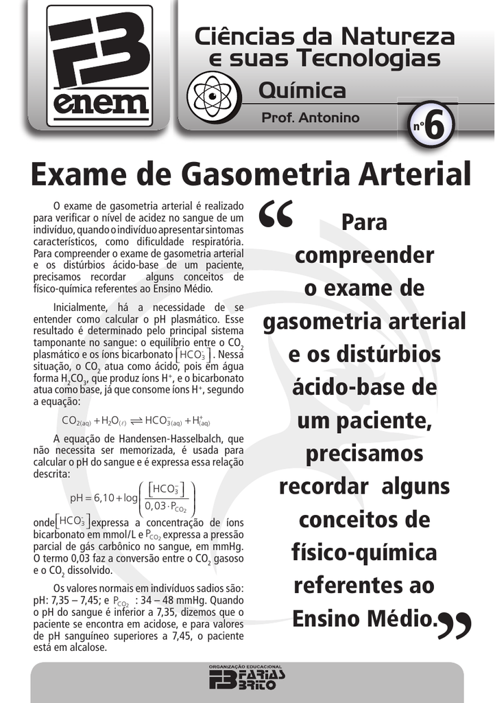 Valores gasometria arterial