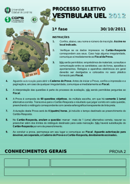 processo seletivo vestibular uel 2012