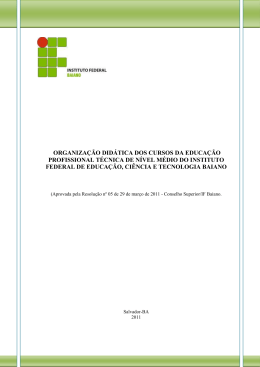 organização didática dos cursos da educação profissional técnica