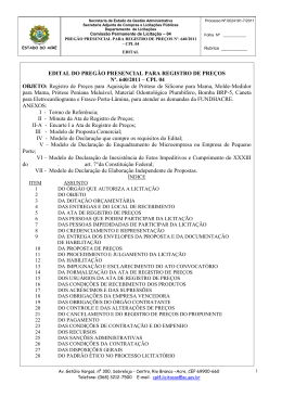 EDITAL DO PREG&Atilde;O PRESENCIAL PARA REGISTRO DE