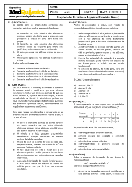 Lista-7-Prop periodicas e ligacoes