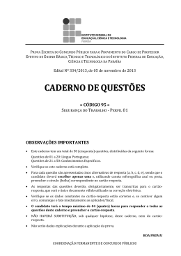C&oacute;digo 095 - Seguran&ccedil;a do Trabalho - Perfil 01