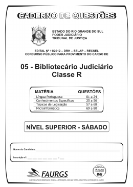 5 - Bibliotecário Judiciário Classe R - 80q