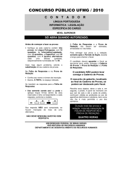 Prova - Universidade Federal de Minas Gerais
