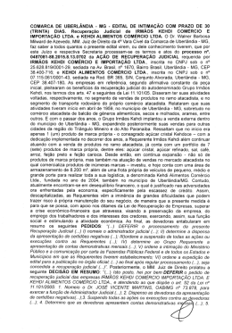 COMARCA DE UBERL&Acirc;NDIA - MG - EDITAL DE INTIMA&Ccedil;&Atilde;O COM PRAZO DE 30