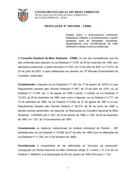 Resolu&ccedil;&atilde;o CEMA 65 - Instituto Ambiental do Paran&aacute;