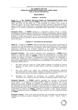 SUL AM&Eacute;RICA INFLATIE FUNDO DE INVESTIMENTO RENDA FIXA