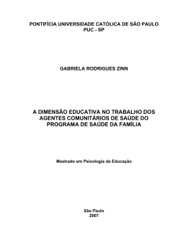 a dimensão educativa no trabalho dos agentes comunitários de