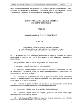 Constitui&ccedil;&atilde;o do Grande Oriente do Estado de Goi&aacute;s em PDF