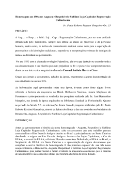 Homenagem aos 150 anos Augusta e Respeit&aacute;vel e Sublime Loja