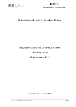 Letras Resultados Avalia&ccedil;&atilde;o Docente e Discente 2&ordm; Sem 2010