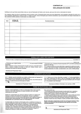 coNTRATo N&deg; DECLARA&Ccedil;&Atilde;O DE sA&uacute;DE