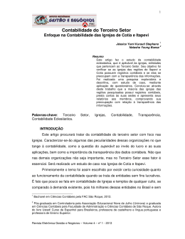 Contabilidade do Terceiro Setor: Enfoque na