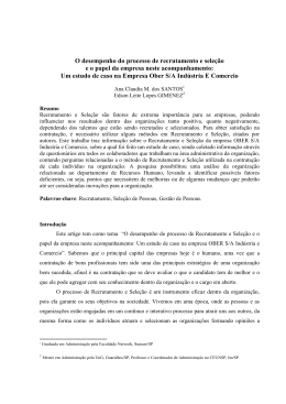 Recrutamento e Sele&ccedil;&atilde;o 2