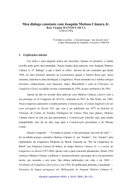 Meu diálogo constante com Joaquim Mattoso Câmara Jr.